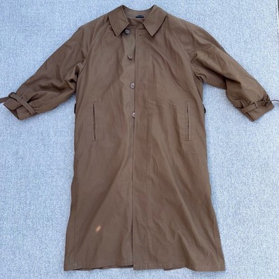 Silver Cloud Brown Cotton Blend Trench Coat 40R Made in Korea Thermolite Lined