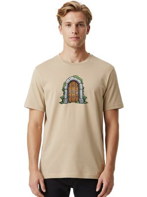 Mystic-Wooden-Door Mens Graphic Tee, 100% Cotton, Casual Summer Wear