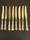 Gorham Strasbourg Sterling Silver Set Of 8 Dinner Knives 9” Monogrammed 553g