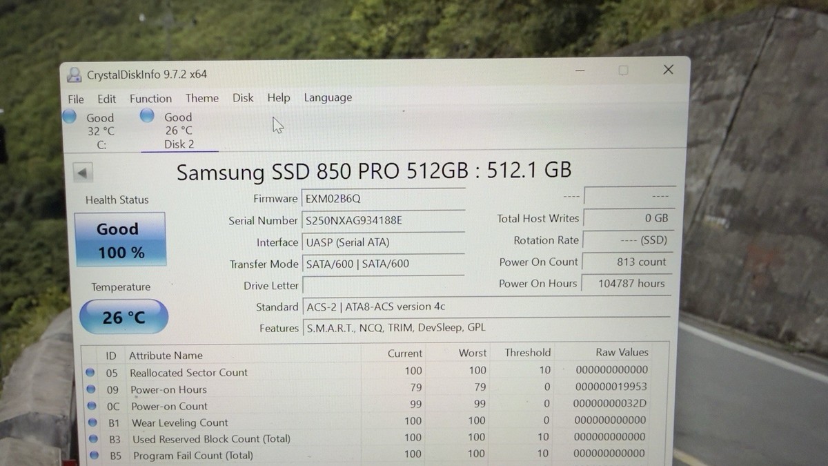 Samsung 850 PRO 512GB Health 100% 2.5