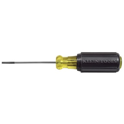Klein Tools 612-4 Screwdriver, Made in USA, Flat 1 Count (Pack of 1), Black 