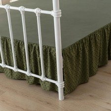 Tufted Dot Bed Skirt Queen Size Ruffled Bed Skirt with Split Corners, 12 Inch...