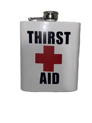 Spoontiques Hip Flask  Moonshine''  Thirst + Aid Metal Canteen  