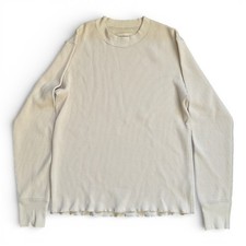 Bare Knuckles Basics Waffle Thermal Long Sleeve Cream Size Small Made in USA