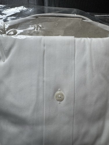 Paul Fredrick Men’s White Long Sleeve Dress Shirt 17.5/37 100% Cotton NWT Sealed - Picture 7 of 7