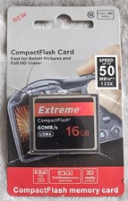 Extreme 16GB 50 MB/s CF Memory Card Compact Flash Full HD Video