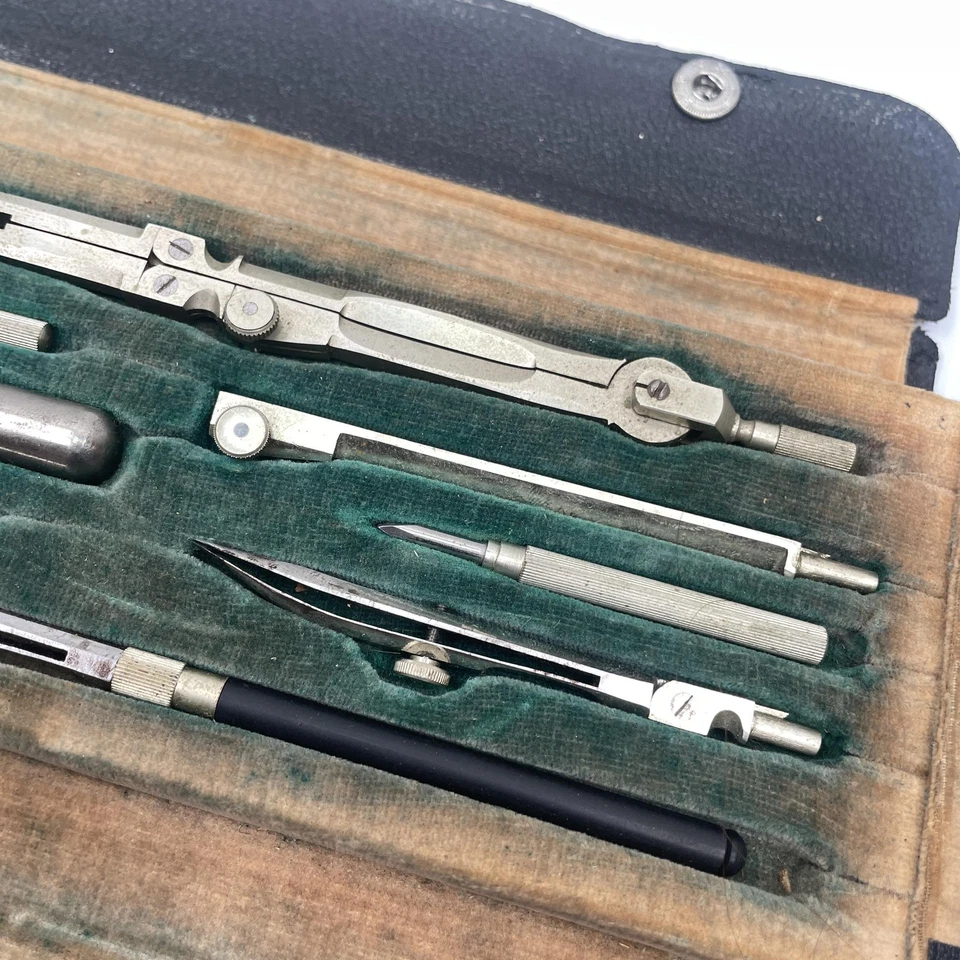 Vintage German Drafting Compass Set B-48 Drawing Tools Kit Germany Architecture - Image 4 of 4