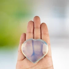 Opalite Heart Shape Crystal Palm Stone, Polished Stone, Spiritual Gift