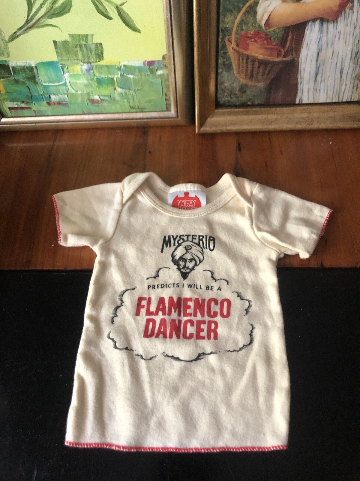 Camiseta Bebé Lema Flamenco Bailarina Roja Adivina Wry Baby Talla 0-6 Meses WM3