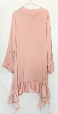 Zara Woman Vestido Manga Larga Rosa-Tamaño Grande | eBay