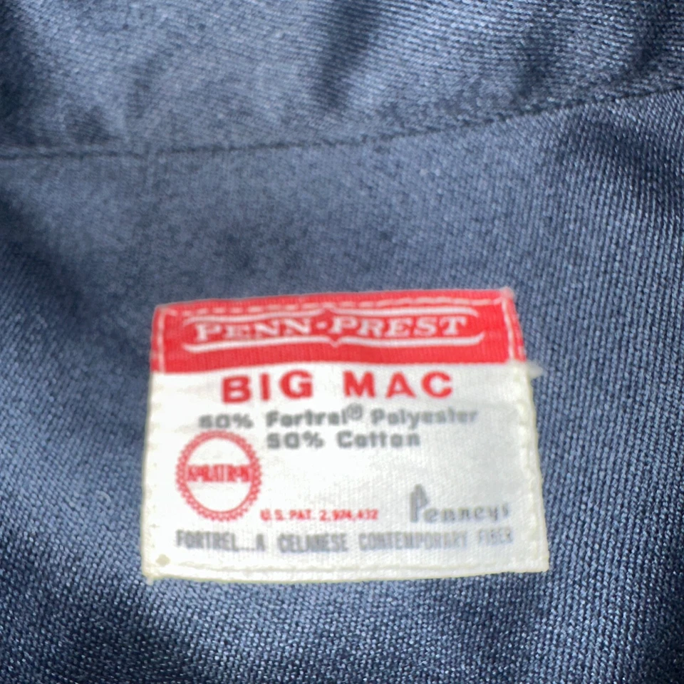 Vintage Penneys Big Mac Shirt Dark Navy Blue 70s 1970s 50/50 JC Penney - Image 3 of 4
