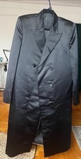 Oversized Black Shiny Dress Coat Halloween "1970 Pip" "royalty" "diva" "magician