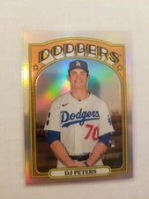 2021 Topps Heritage High Number Chrome DJ Peters RC #532 Refractor /572 Dodgers