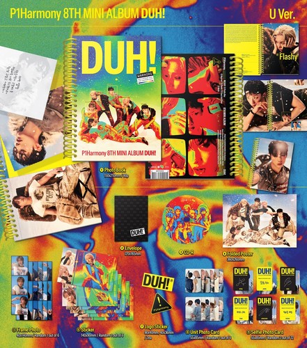 K-POP P1Harmony 8th Mini Album DUH! U Ver. CD+80p Book+3p P.Card+Poster+etc+Gift - Picture 2 of 5