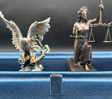 ZIPPO SLIM VINTAGE STRIPED LIGHTER "ECS" ENGRAVING WITH FLINT & WICK 1957