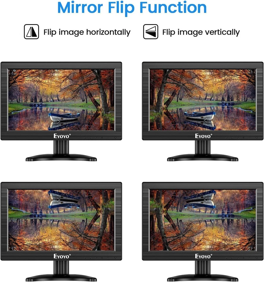 12" TFT Security Monitor 1366*768 HDMI BNC/VGA Audio HDMI Screen For Camera CCTV - Image 2 of 4