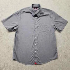 UNTUCKit Shirt Mens Medium Gray Classic Short Sleeve Button Up Golf Casual