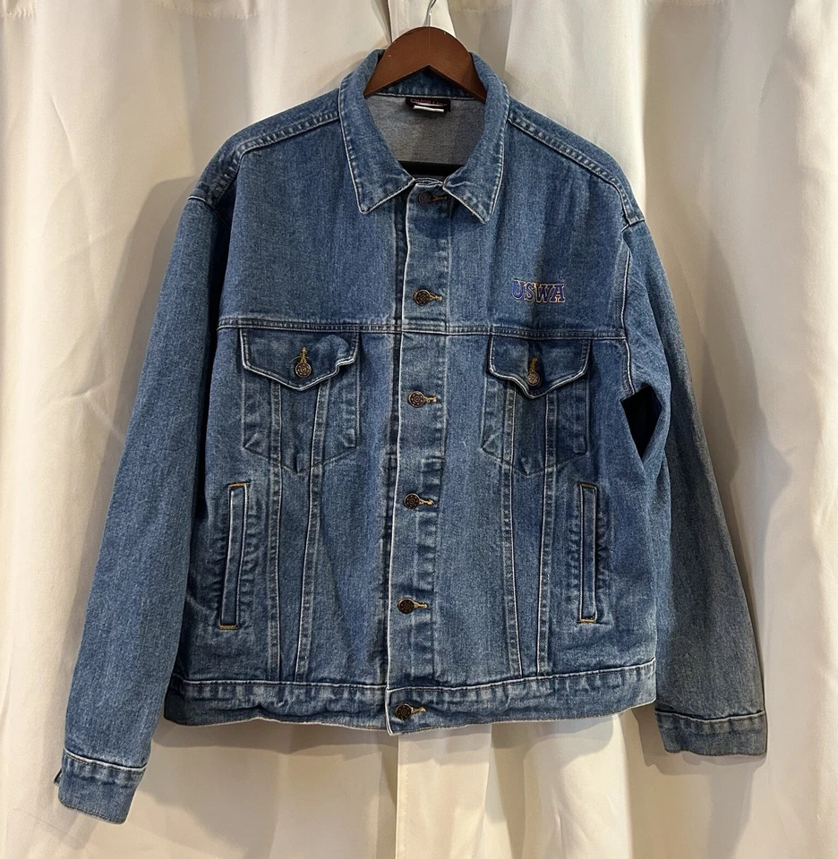 Union Made Steel Workers Denim Jacket Size XL - Image 2 of 4
