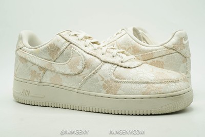 NIKE AIR FORCE 1 LOW USED SIZE 10 SATIN FLORAL PALE IVORY GUAVA 