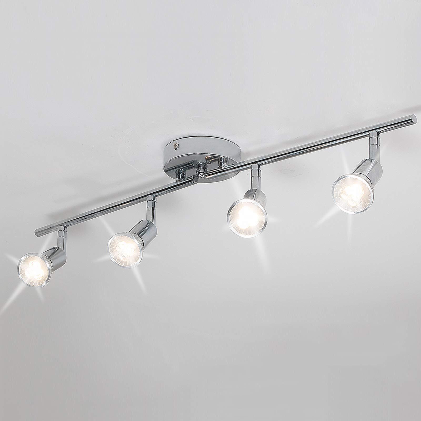 Modern 4-Light Track Lighting Kit, Flush Mount Wall/Ceiling Spot Lights Fixtu...
