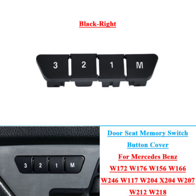4pcs Door Seat Memory Button Cover Cap For Benz C Class W204 X204 Black-R