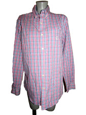CHAPS Men's Size Medium, White/Blue/Pink Cotton/Poly Dress Shirt, Long Slvs  VGC