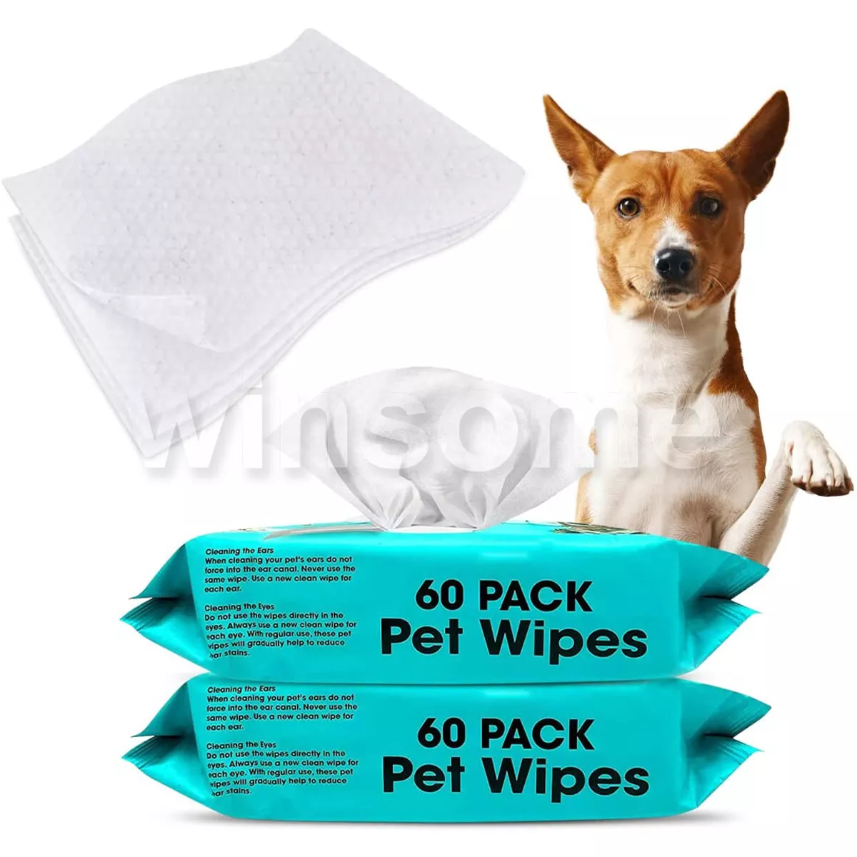 120Pack Pet Wet Cleaning Wipes All Purpose Hygiene Dog Puppy Cat Alcohol  Free 5060514904091