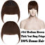 thumbnail 17 - Ladies Topper Human Hairpiece Thick Bangs Hairpiece Clip in REMY Fringe Bangs US