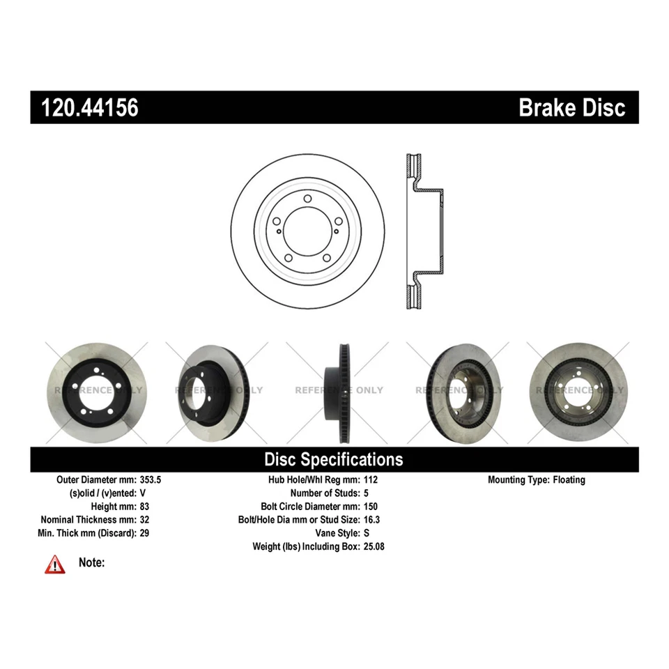 StopTech Centric Premium Disc Brake Rotor Front For Lexus LX570, Toyota Sequoia - Image 3 of 4