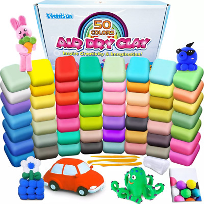 Air Dry Clay 50 Colors, Modeling Clay for Kids, DIY Molding Magic Clay for Play