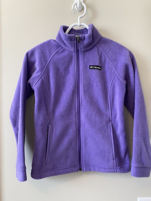 Columbia Girls fleece full zip Medium 10 12 Purple Jacket Sportswear