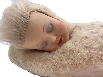 Vintage Rubber Face Sleeping Baby Stuffed Plush Toy Doll 11 Vintage Rubber Face Sleeping Baby Stuffed Plush Toy Doll 11