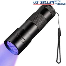 UV Flashlight Black Light 12 LED 395nm for Inspection Pet Urine Scorpions