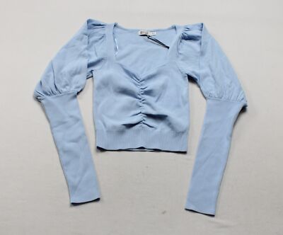 Beginning Boutique Women's Violet Swire Long Sleeve Knit Top NC3 Blue Size XS/S