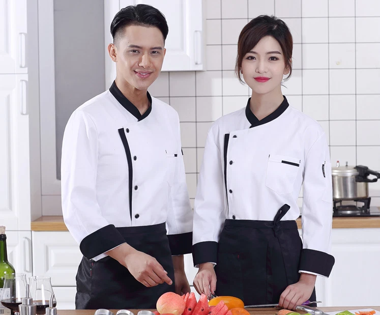 New chef overalls kitchen clothes hotel chef uniforms overalls chef Apron Jacket - Image 4 of 4