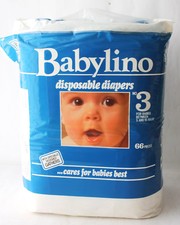 HUGE PACK  VINTAGE 80'S BABYLINO PLASTIC DIAPER 5-10kg 11-22 lbs GREECE NEW