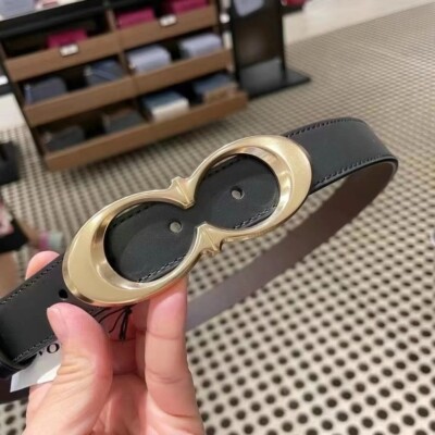 NEW Coach Signature Buckle Belt 25 mm MSRP $128 Gold Black