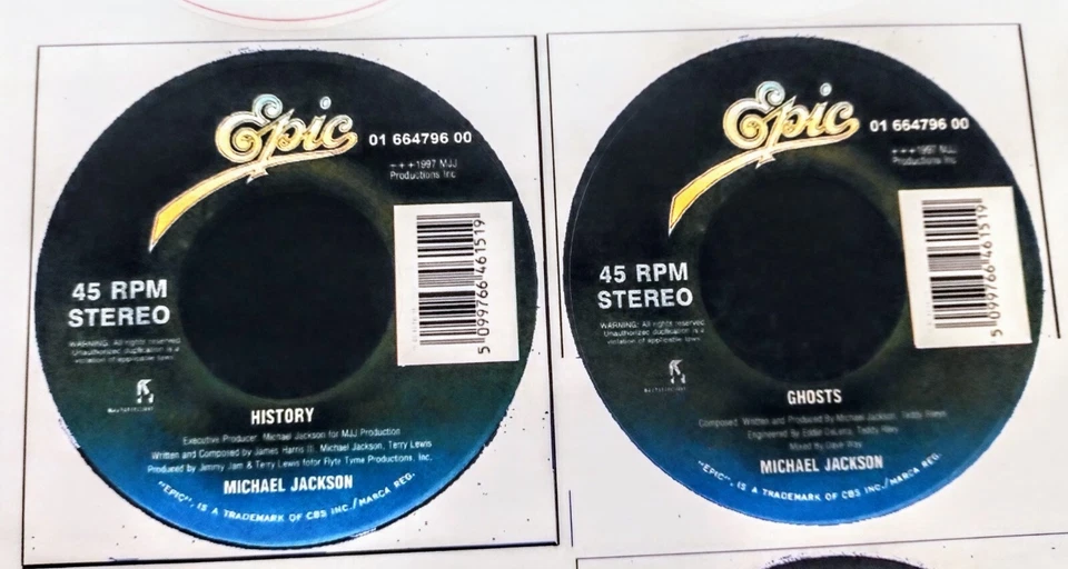 MICHAEL JACKSON HISTORY /SCREAM / JAM 3 X 7" VINYL 45 - FREE CUSTOM PIC SLEEVES - Image 4 of 4