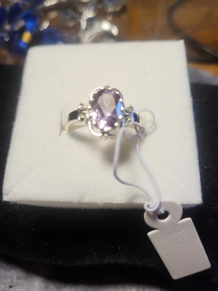 ANELLO ARGENTO 925 donna solitario rosa di francia Mis. 16 Peso 3,3 Gr. - Immagine 4 di 4