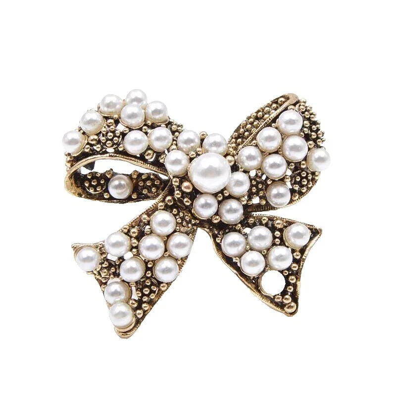 Broches de Moda Blanco Perla