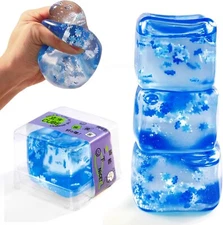 3PC Ice Cube Squishy, Squishy Cube, Good For ADHD, Kids&Adults, Gift For Family