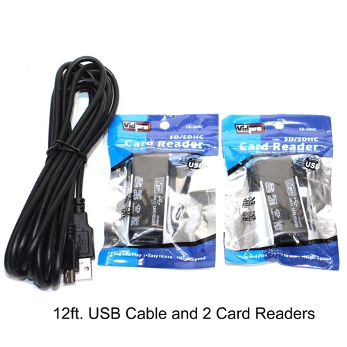 X2 SD/SDHC Card Reader Vidpro  Plus One Usb 12' Cable
