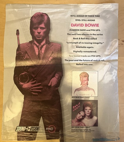 David Bowie - Aladdin Sane - 1990 - 12” X 12” Promo Flat Poster+advertisement - Picture 3 of 3