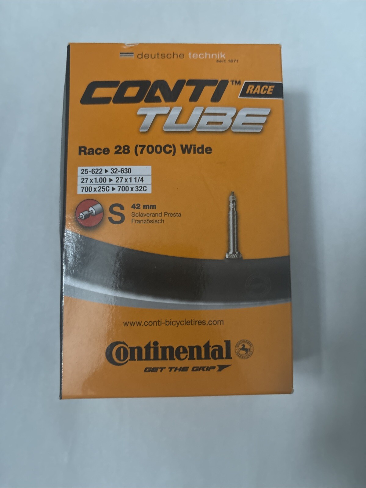 2 Pack Continental Race 28 700c Wide 25-32 Threaded Presta Valve Bike Tube 42mm