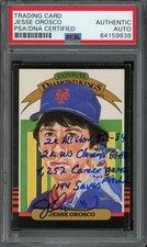 Jesse Orosco Autographed 1985 Donruss Diamond Kings PSA DNA COA 4 Inscriptions!