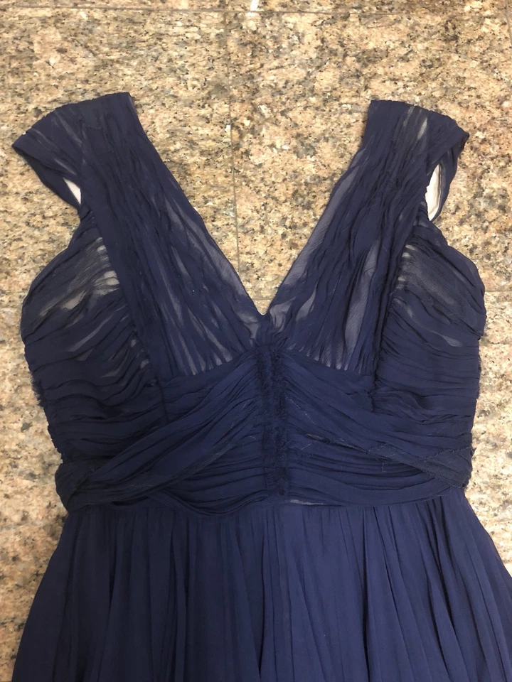 Платье J. Mendel Runway темно-синее шелковое - Изображение 3 из 4