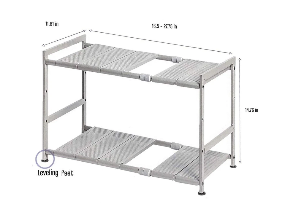 Organizador sob a pia Sevilha Classics prateleira ajustável 2 camadas cozinha banheira - Imagem 3 de 3