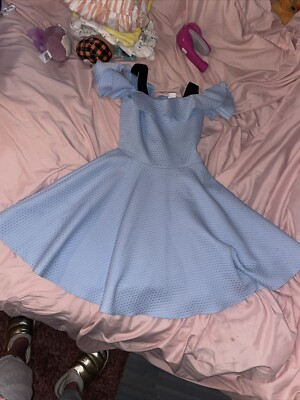 David Charles Black Label Dress Baby Blue Fit & Flare- Girls Size 10