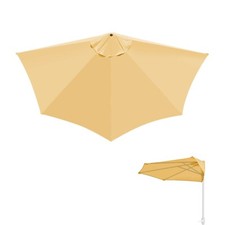 9ft Patio Umbrella Canopy Replacement Top Cover Only 5 rib Half Balcony Umbrella