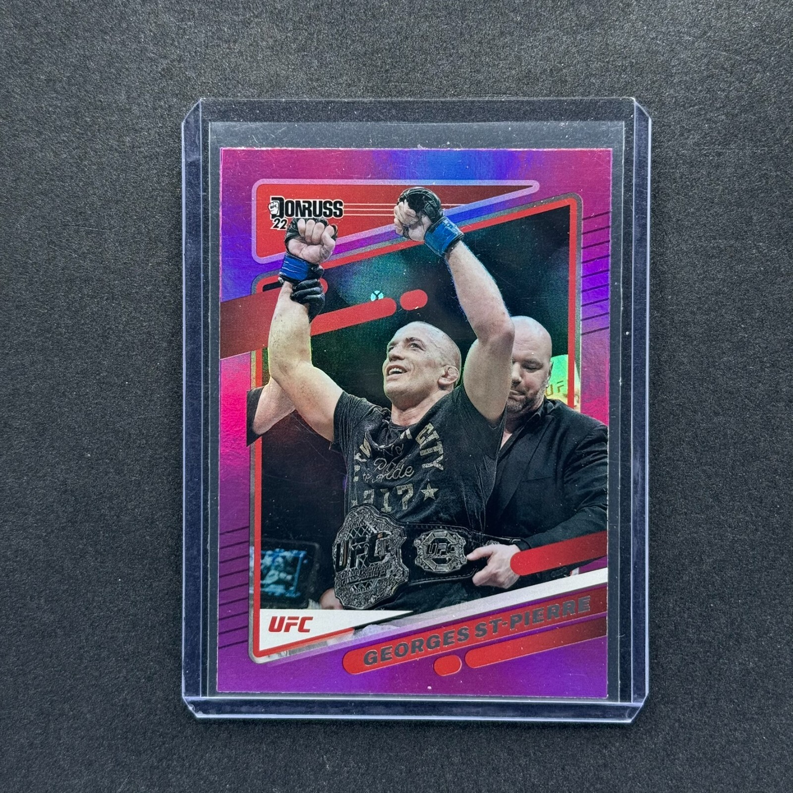 2022 DONRUSS UFC GEORGES ST-PIERRE PURPLE FLOOD